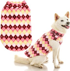 Gooby - Stretch Fleece Vest, Pullover Fleece Vest Jacket Sweater for Dogs, Argyle Pink, 5X-Large