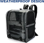 Apollo Walker Pet Carrier Backpack for Large/Small Cats and Dogs, Puppies, Safety Features and Cushion Back Support for Travel, Hiking, Outdoor Use (Gray-Expandable)