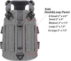 ICEFANG GN3 Tactical Dog Harness with 6X Buckle,Dog Molle Vest with Handle,3/4 Body Coverage,Hook and Loop Panel for ID Patch,No Pulling Front Clip (XS (17"-23" Girth), Wolf Gray)