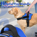 rabbitgoo Dog Harness Small Sized, No Pull No Choke Pet Vest, Easy Wearing with One Buckle, Reflective, Adjustable Pet Harness with Molle for Walking, Training, Blue, S
