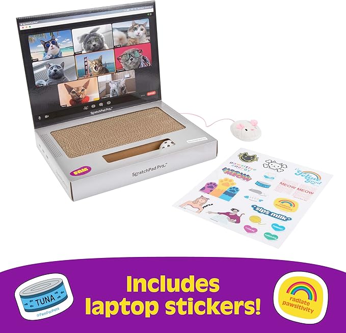 ScratchPad Pro — Cardboard Laptop Cat Scratcher, Interactive Cat Toys for Indoor Cats, Kitten Supplies and Cat Stuff by Relatable