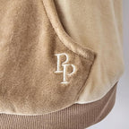 Cooper II Organic Cotton Velour Dog Hoodie Pet Coat for Small, Medium and Large Dogs, Coffee Color Block, XXX-Small (up to 5lbs)