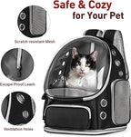 Pawstrip Cat Backpack Carrier with Large Space Bubble Window, Airline Approved Breathable Pet Carrier for Small Dogs Cats up to 15lbs, Foldable for Travel Hiking & Outdoor Use