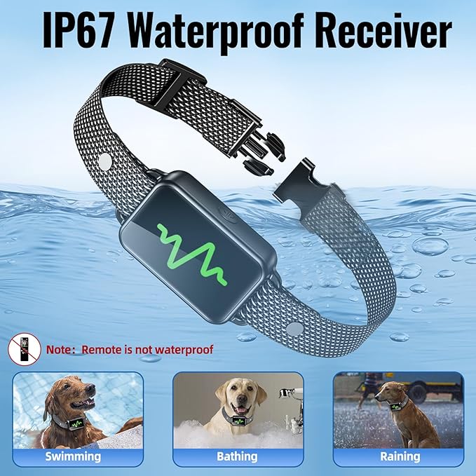 Dog Training Collar, 2 Dogs Shock Collar with Remote Control, 4 Training Modes Vibration, Beep, Shock, IP67 Waterproof Keypad Lock Rechargeable E-Collar for Small Medium Large Dogs