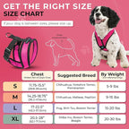 Gooby Comfort X Head In Harness - Flamingo Pink, Medium - No Pull Small Dog Harness Patented Choke-Free X Frame - On the Go Dog Harness for Medium Dogs No Pull or Small Dogs for Indoor and Outdoor Use