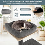 Tangkula Tall Cat Tree, 69 Inch 5-Tier Wood Cat Tower with Scratching Sisal Posts, Top Perch, Cute Cat Condo, Modern Cat Tree with Washable Cushions for Indoor Cats Large Adult (Grey)