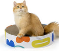 Cat Scratcher Cardboard,2 in 1 Oval Cat Scratch Pad Bowl for Indoor Kitty Grinding Claw,Round Kittens Scratching Board Corrugated Lounge Pet Beds&Furniture Protector for Couch&Carpets&Sofas