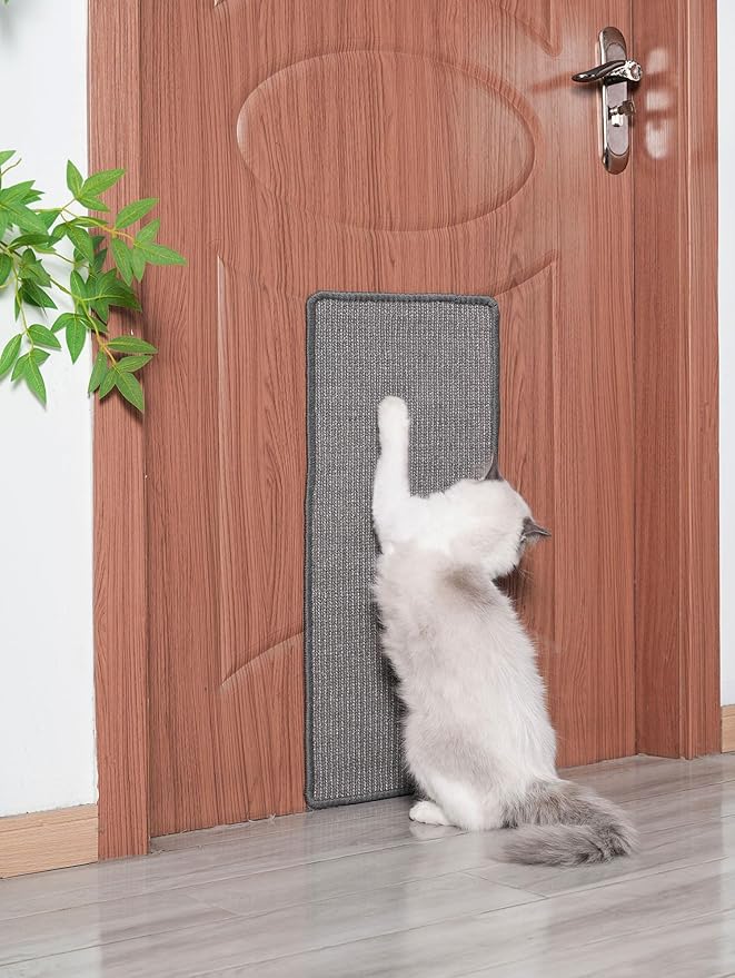 2Pcs 25.9x11.8 Inch Sisal Cat Scratching Mat,Wall Corner Cat Scratcher,Self-Adhesive Scratch Mat for Floor,Horizontal and Vertical Cat Scratcher Pad