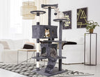 54'' Tall Cat Tree for Indoor Cats, Multi-Level Furniture with 3 Scratching Post, Stand Platform and 2 Condo, Tower Funny Toys, Corner Towers Large Cats Light Grey