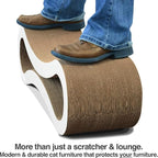 Cat Scratcher Lounge, Double Sided Infinity Scratcher Made of Recycled Corrugated Cardboard for Durability