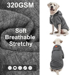 BEAUTYZOO Dog Hoodie with Leash Hole and Pocket,Dog Sweaters for Small Medium Large Dogs Boys Girls,Waffle-Like Laminated Cotton Warm Outfits for French Bulldogs, Pitbull, Winter Puppy Clothes Jacket