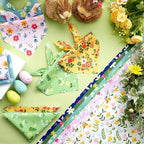 Abbylike 50 Pieces Spring Dog Bandanas Bulk Flower Daisy Sunflower Dog Bandanas for Pets Triangle Kerchief Scarf Bibs for Spring Pets Dogs Party Costume Accessories, 25 Styles (25.6 x 17.7 x 17.7)