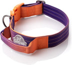 Tactical Dog Collar with Control Handle - Adjustable, Heavy Duty, Training and Walking for Medium and Large Breeds (Orange Violet, L: 18'' - 23'')