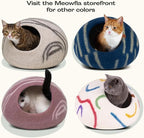 MEOWFIA Cat Cave – Premium Felt Cat Bed for Indoor Cats, Handmade Merino Wool (Beige, Medium)
