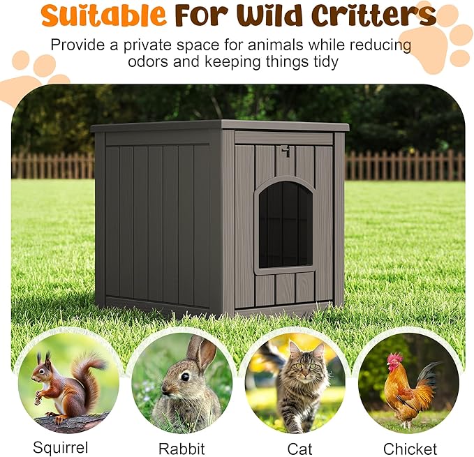 Fancyango Outdoor & Indoor Dog House for Weatherproof and Stylish Furniture, Dog House Outdoor Indoor, Multi - Use for Small and Medium Dogs (Deep Grey, 22.8" L × 17.7" W × 21.7" H)