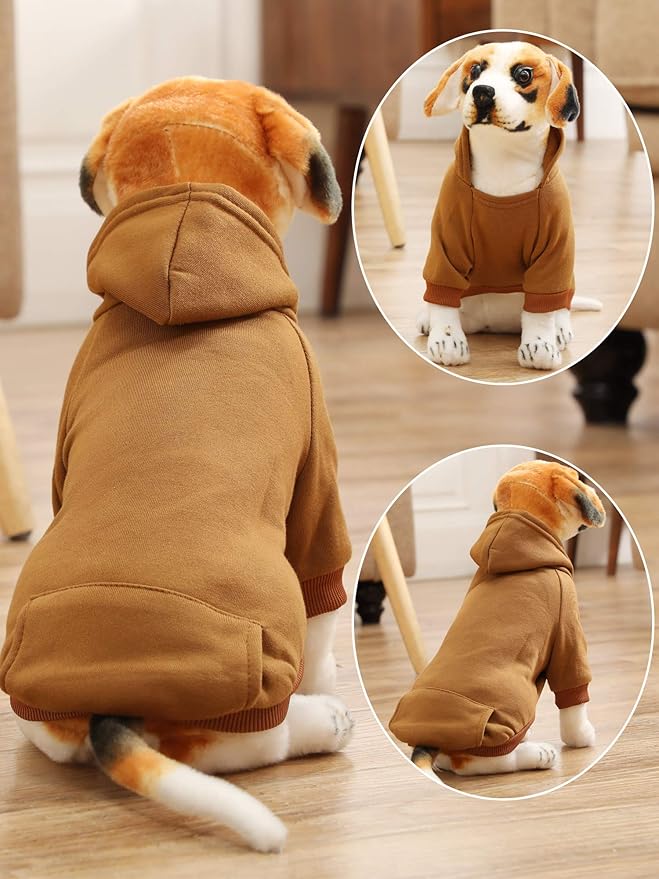 6 Pieces Dog Hoodie Dog Clothes Sweaters with Hat, Pet Winter Clothes Warm Hoodies Coat Sweater for Small Dogs Chihuahua (XS)