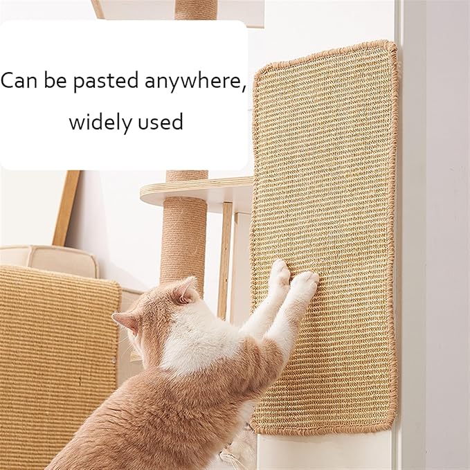 Cat Scratcher Mat Natural Sisal Fabric Cat Scratching Pad Couch Protector Horizontal Floor Cat Carpet Easy Use for Indoor Cats, Beige 1, 30" x 30"
