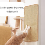 Cat Scratcher Mat Natural Sisal Fabric Cat Scratching Pad Couch Protector Horizontal Floor Cat Carpet Easy Use for Indoor Cats, Beige 1, 30" x 30"