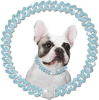 Metal Diamond Dog Chain Dog Training Chain with Secure Buckle Pet Collars for Large Medium Dogs