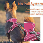 HEELE Dog Harness for Large Dogs No Pull Dog Vest Harness for Large Dog with Soft Padded Handle Reflective for Outdoor Training, Rose(Matching Trim), L