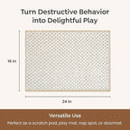 Premium Brazilian Cat Scratcher Mat – 24'' x 16'' Natural Fiber 100% Sisal with Jute Border, Ultra Durable, Scratching Pad, Doormat Rug, Protects Furniture and Carpets (Rustic)