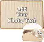 Custom Cat Scratcher Mat,Personalized Wall-Mountable Cat Scratch Pad,23.6 X 15.7In Natural Sisal Cat Scratching Board for Floor,Wall,Couch & Carpet,Indoor Cats Toy Furniture Protector