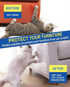 10 PCS Cat Scratch Furniture Protector for Leather, Couch Protector, Scratching Deterrent Strong Adhesion, Easy to Remove, No Residue (170in x12in)