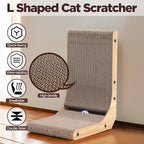 Small Cat Scratcher, L Shaped Cat Scratch, Wall Mounted Cat Scratching Board, Cat Cardboard Scratcher, Vertical Cat Scratch Ramp for Indoor Cat (16.9 Inch)