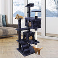 54 Inch Cat Tree Tower for Indoor Cats, Plush Multi-Level Cat Condo w/Padded Plush Perch,Scratching Post,Kittens Pet Play House,Blue