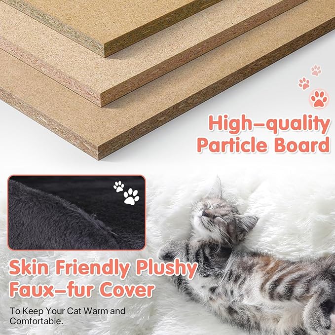 Cat Tree with Scratching Post,Cat Tower House for Indoor Large Adult Cats Kittens,21" Multi-Level Activity Cat Cando Furniture,Grey