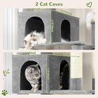 Globlazer Heavy Duty Cat Tree, 81 inch Extra Large Cat Tree for Indoor Cats Large Adult, Sturdy Cat Tower with 8 Scratching Post, 2 Cat Condos, 2 Platform, S81C, Light Grey