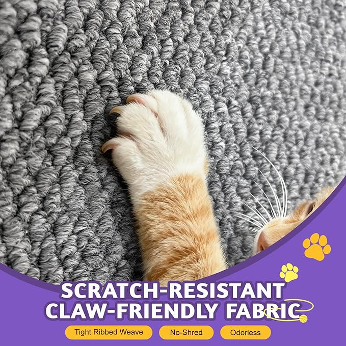 Wall Corner Cat Scratcher | Cat Scratcher Wall Mounted with Faux Sisal & Carpet Pad, 23.6x11.8 Inch Furniture Protector for Indoor Cats to Protect Couches & Walls