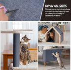 39.4"x15.8" Cat Scratch Mat,Trimmable Self-Adhesive Carpet, DIY Cat Climb Covered Pads for Furniture Couch or Wall Protector (Grey)
