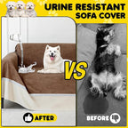 Loiion Cat Scratch Furniture Protector - Anti-Slip, Waterproof Sofa Cover to Keep Cats Off, Pet-Friendly Couch Protectors for 3 Cushion Couch, Anti-Scratch Couch Cover for Pets and Kids 150"X91"Brown
