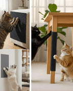 Trimmable Self-Adhesive Cat Scratch Mat, DIY Climb Scratcher for Cat Tower, Couch, and Furniture Protector, Replacement Pads (Black, 23.6''x11.8'', 3-Pack)