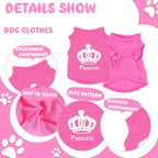4 Pieces Dog Clothes for Small Dogs Girl Soft Puppy Shirt Cute Chihuahua Teacup Dog Clothes Female Dog Shirts Breathable Pet Clothing Pink Girl Doggie Clothes (XX-Small)