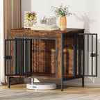 EasyCom Dog Crate Furniture for 1 or 2 Dogs, Heavy Duty Single/Double Dog Crates for Small/Medium/Large Dogs, Dog Kennel Furniture Indoor as TV Stand, Small Size 28.15" L(0-20 Pounds), Brown