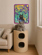 ILIMOC Sisal Cat Scratcher Mat: 16x12 Inches Natural Scratch Mats Art Print - Iris Decorative Vertical Cat Wall Scratcher for Couches Cabinets Doors - Durable Scratching Poster for Indoor