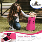 Queenmore Large Dog Sweater, Soft Fleece Vest Pullover Dog Jacket with Leash Hole, Warm Winter Dog Clothes Cold Weather Doggy Dachshund Sweaters for Large Dogs Cats Boy or Girl (Pink, L)