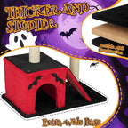 Outvita Halloween Cat Tree, 26" Cat Tower with Spacious Cat Condo, Gothic Scratching Posts with 2 Padded Perches, Large Platform, Cat Activities Furniture, Red & Black
