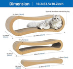 Simple Delxue 3 in 1 Large Cardboard Cat Scratcher Lounger Cat, 33.5"x10.2"x10.2" Cat Scratching Board, 100% Recyclable & Reversible Horizontal Scratching Pads, Infinity Shape, X-Large
