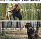 Dog Harness for Large Dogs Heavy Duty, No Pull Tactical Dog Harness with Molle System, Easy On and Off Service Dog Vest, Breathable Padded, Adjustable Reflective Pet Vest for Walking Hiking Training