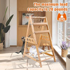 Cat Tree Ladder, Ladder Cat Tree with Hammock Scratching Post Climbing Web and Danging Sisal Ball, Cat Ladders Can Accommodate Multiple Cats and Can be Removed by The Window