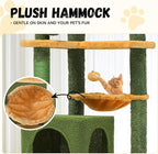 DWVO Cactus Cat Tree for Large Cats: 60" Tall with Self-Grooming Brush, Cute Kitten Climbing Tower for Indoor Kittens with Cat Condo, Top Perch, Basktet, Sisal Scratching Posts, Dangling Ball