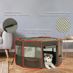 Petsfit Portable Dog Playpen 36" Portable Pet Play Pens for Small Medium Dogs, Puppy Playpen Indoor/Outdoor with Carring Case, Removable Zipper Top and Bottom,Medium (36"x36"x21")