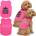 Parisian Pet 2 Pack Dog Shirts – 100% Cotton Pink Shirts for Large Dogs Girl – Sleeveless Diva and Drama Queen Dog Clothes – Breathable Summer Pet Apparel - Stretchy and Stylish T Shirts for Dogs