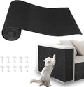 Cat Scratch Pad for Wall,Cuttable and Adhesive Cat Scratching Mat,Fun Interactive Scratcher,Cat Scratch Furniture Protector (Black,39.3×15.8inch)