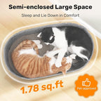FUKUMARU Cat Scratcher, 24 Inch Sofa Shape Cat Scratcher Couch Bed, Reversible Detachable Cats Scratching Board, Round Cats Scratch Pads Refill Indoor, Dark Grey