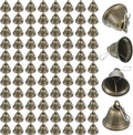 100 PCS Craft Bells Bronze Jingle Bells 1.5" X 1.7" Vintage Brass Color Mini Bell with Spring Hooks for Wedding Doors Dog Collar Jewelry Sewing DIY Favor Dog Potty Training