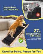 Dog Ramp for Bed & Couch for Small & Medium Dogs - Joint-Friendly, Anti-Slip, Adjustable, Odor-Free, Up to 70 lbs